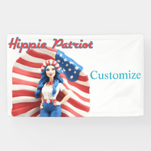 Patriotic Hippie Girl Thunder_Cove Banner