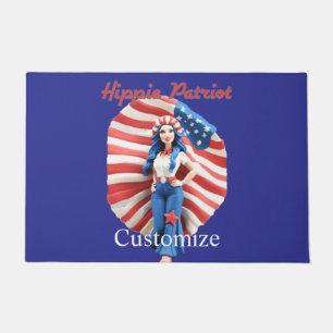 Patriotic Hippie Girl Thunder_Cove Fußmatte