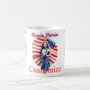 Patriotic Hippie Girl Thunder_Cove Kaffeetasse