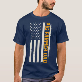 Patriotic Hog Farming Farm Agriculture Pig Farmer T-Shirt
