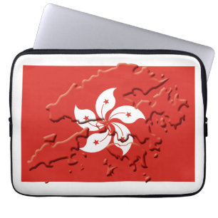 Patriotic HONG KONG Flag Map Computer Laptopschutzhülle