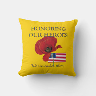Patriotic HONORING UNSERE HEROES Veterans USA Flag Kissen