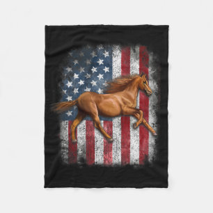 Patriotic Horse American Flag Horseback Riding Far Fleecedecke