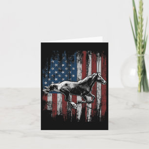 Patriotic Horse American Flag Horseback Riding Gif Karte