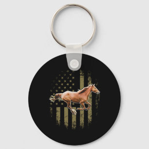 Patriotic Horse American Flag Horseback Riding Gif Schlüsselanhänger