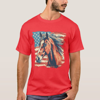 Patriotic Horse American Flag Reittier für einen G T-Shirt