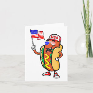 Patriotic Hot Dog American Flag USA Funny 4. J Karte
