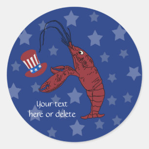 Patriotic Humster Crawfish Runder Aufkleber