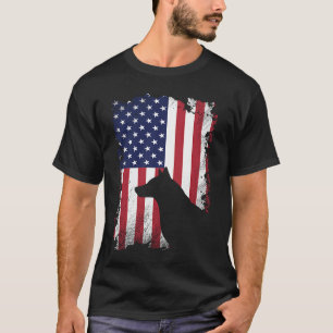Patriotic Husky American Flag Cooler Hund T-Shirt