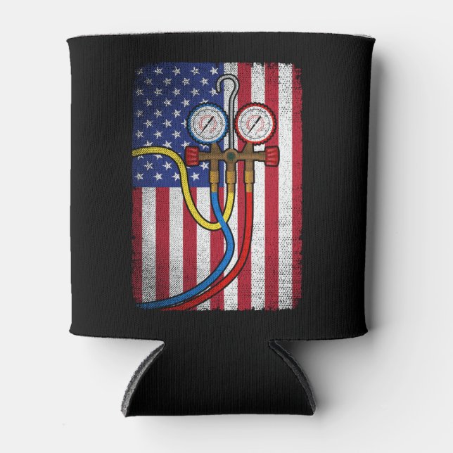 Patriotic HVAC Technischer Leiter Amerikanische Fl Dosenkühler (Vorderseite)