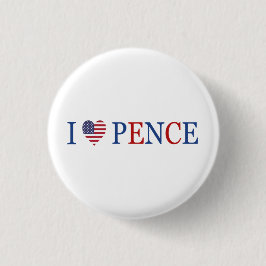 Patriotic I Heart Liebe Mike Pence Flag Button