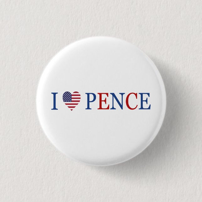 Patriotic I Heart Liebe Mike Pence Flag Button (Vorderseite)