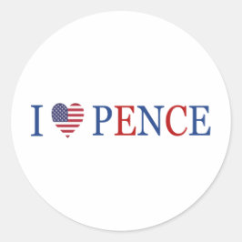 Patriotic I Heart Liebe Mike Pence Flag Runder Aufkleber