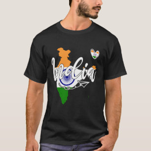 Patriotic India Pride Funny Heart GraphIndian M T-Shirt