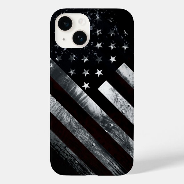 Patriotic Industrial American Flag Case-Mate iPhone 14 Hülle (Rückseite)