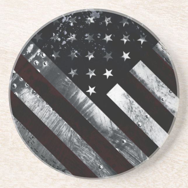 Patriotic Industrial American Flag Getränkeuntersetzer (Vorne)