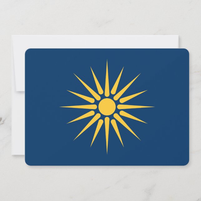 Patriotic  invitations with Flag of Macedonia (Devant)