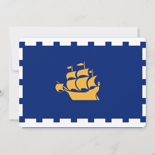 Patriotic  invitations with Flag of Quebec City (Devant)