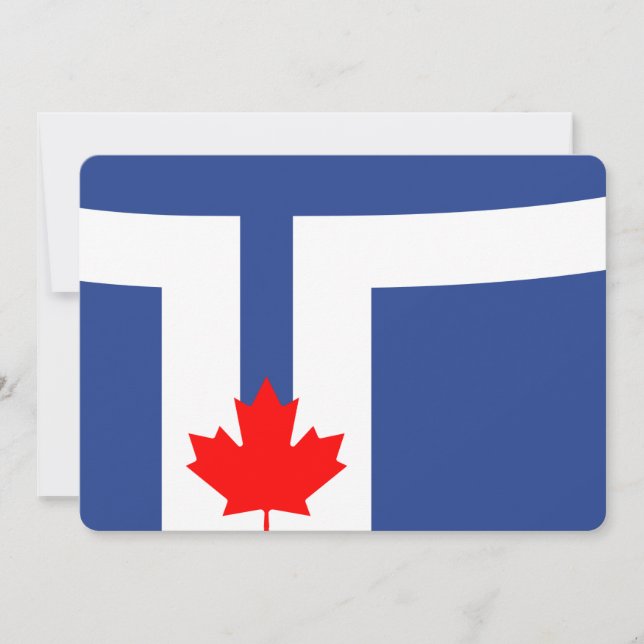Patriotic  invitations with Flag of Toronto (Devant)