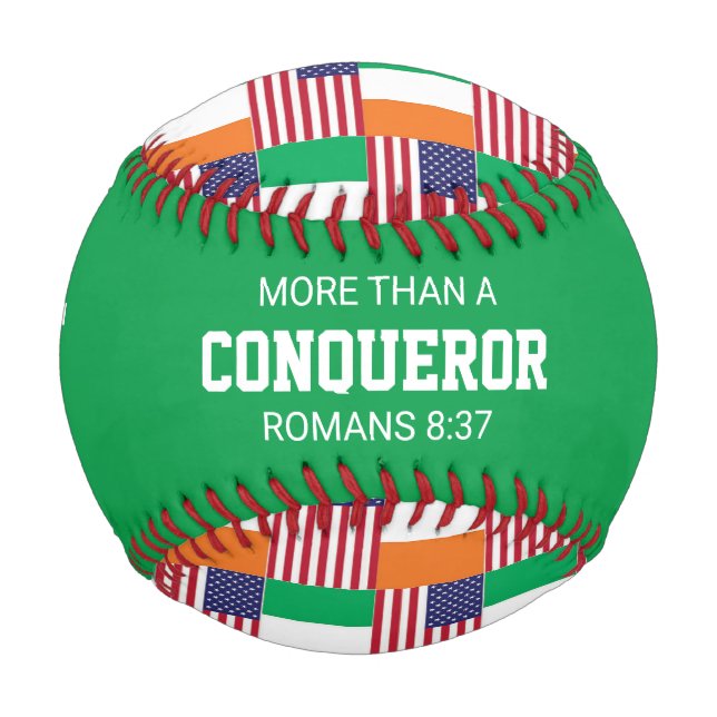 Patriotic IRISH AMERICAN Custom Scripting FLAG Baseball (Vorderseite)