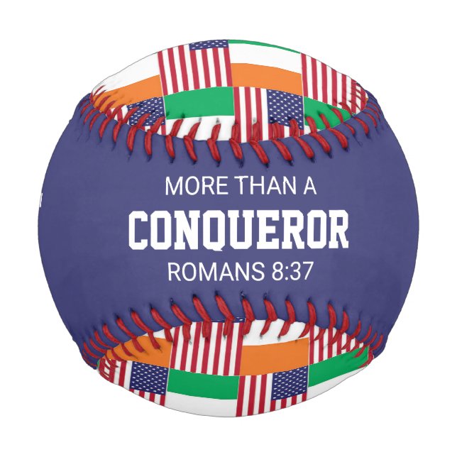 Patriotic IRISH AMERICAN FLAG Custom Scripting Baseball (Vorderseite)