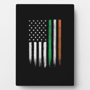 Patriotic Irish American Flag Ireland Fotoplatte