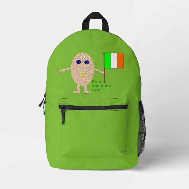 Patriotic Irish Egg Bedruckter Rucksack (Vorderseite)