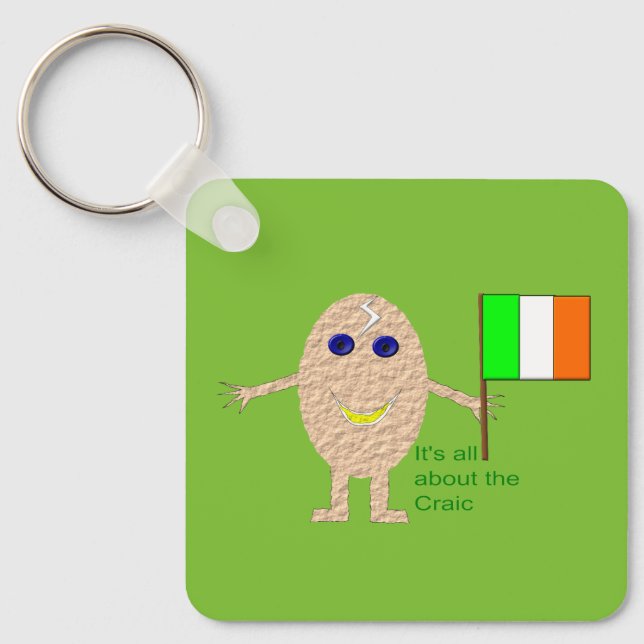 Patriotic Irish Egg Custom Schlüsselanhänger (Vorderseite)