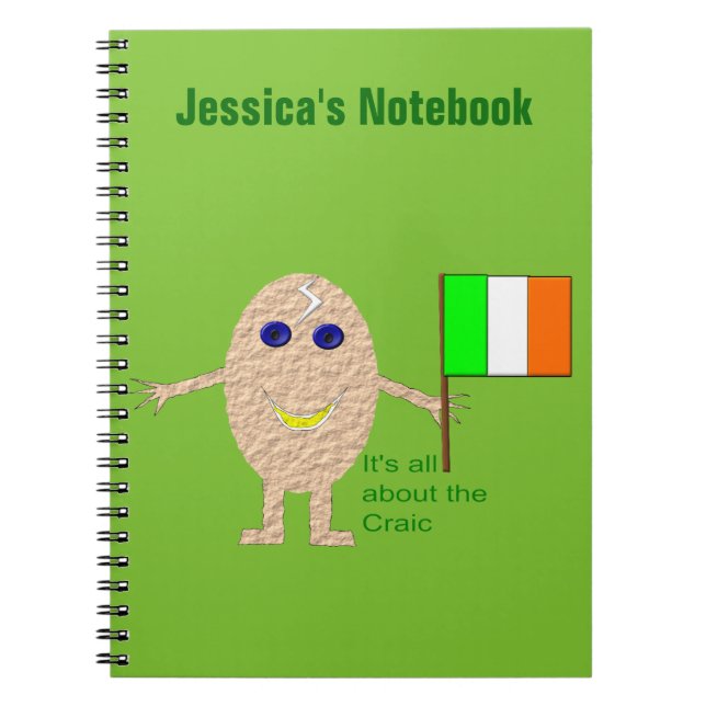 Patriotic Irish Egg Customizable Notebook Notizblock (Vorderseite)