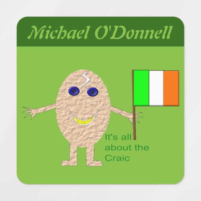 Patriotic Irish Egg Etiketten (Design 1)