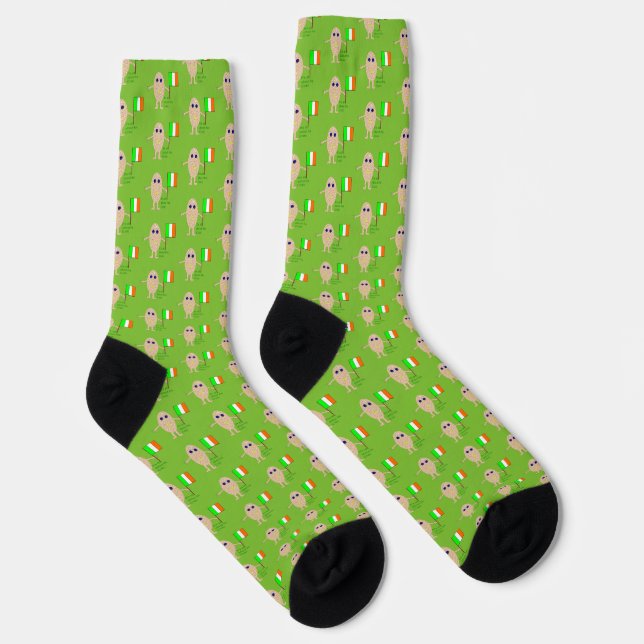 Patriotic Irish Egg Gemustert Socken (Rechts)