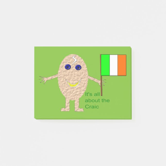 Patriotic Irish Egg Post es notiert Pad Post-it Klebezettel (Vorderseite)