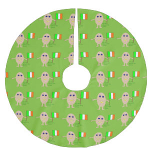 Patriotic Irish Egg Tree Skirt Polyester Weihnachtsbaumdecke