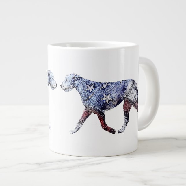 Patriotic Irish Wolfhound Jumbo-Tasse (Vorderseite Rechts)