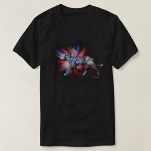 Patriotic Irish Wolfhound Red White und Blue T-Shirt