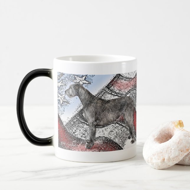 Patriotic Irish Wolfhound Verwandlungstasse (Mit Donut)
