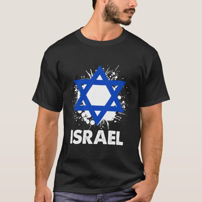 Patriotic Israel Pride Israeli Flag T-Shirt (Vorderseite)