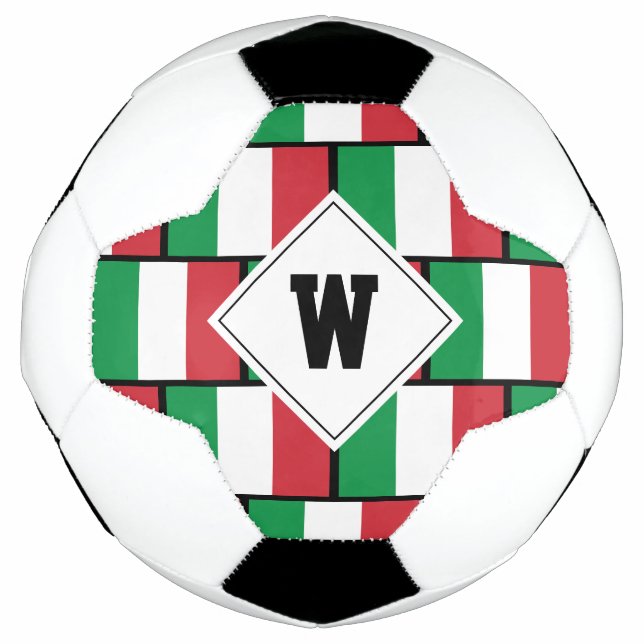 Patriotic ITALY FLAG Monogram Fußball (Vorderseite)