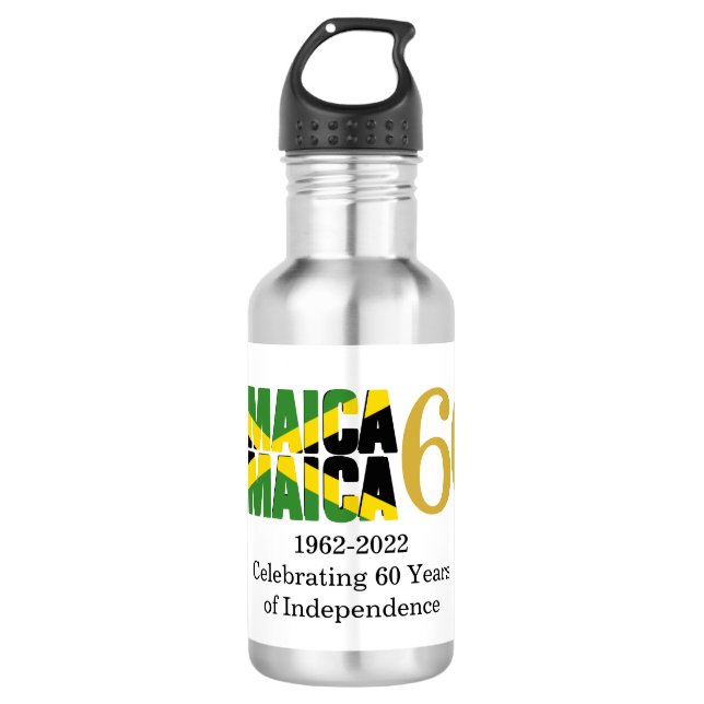Patriotic JAMAICA 60 Jahre Unabhängigkeit Edelstahlflasche (Vorderseite)