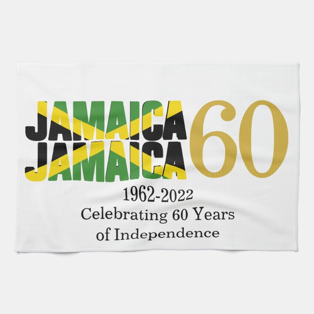 Patriotic JAMAICA 60 Jahre Unabhängigkeit Geschirrtuch (Horizontal)