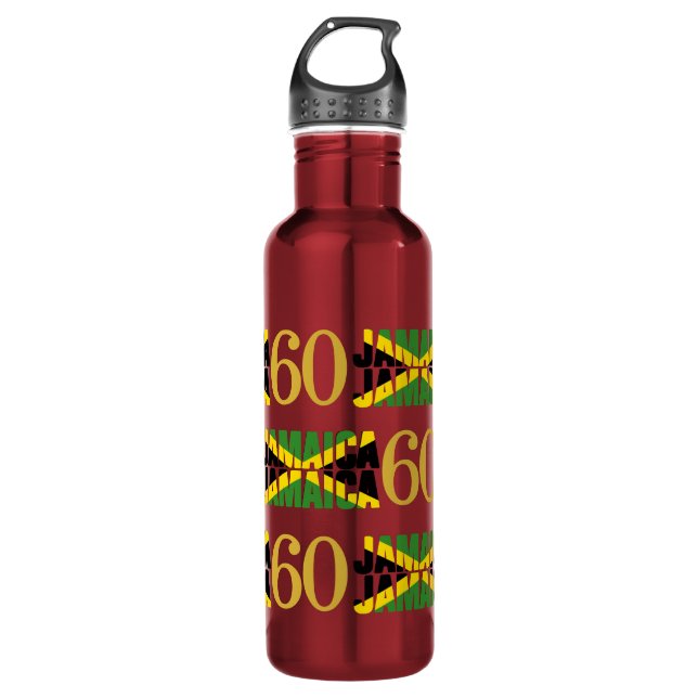 Patriotic JAMAICA Flag 60. Jubiläum Edelstahlflasche (Vorderseite)