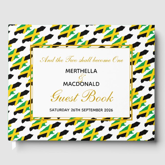Patriotic JAMAICA FLAG Christlich Wedding Gästebuch (Vorderseite)