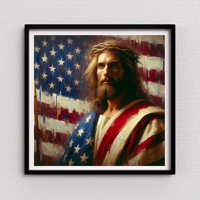 Patriotic Jesus American Christlich Bibel Art Post Poster (Von Creator hochgeladen)