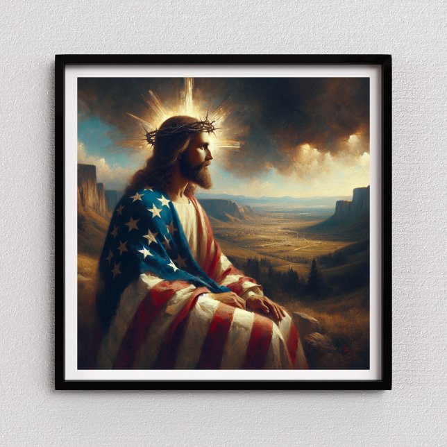 Patriotic Jesus American Christlich Bibelkunst Poster (Von Creator hochgeladen)