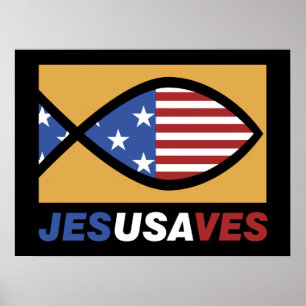 Patriotic Jesus Rette Poster