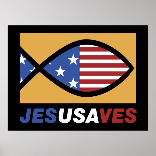 Patriotic Jesus Rette Poster (Vorne)