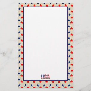 Patriotic July USA American Rustic Country Stars Briefpapier