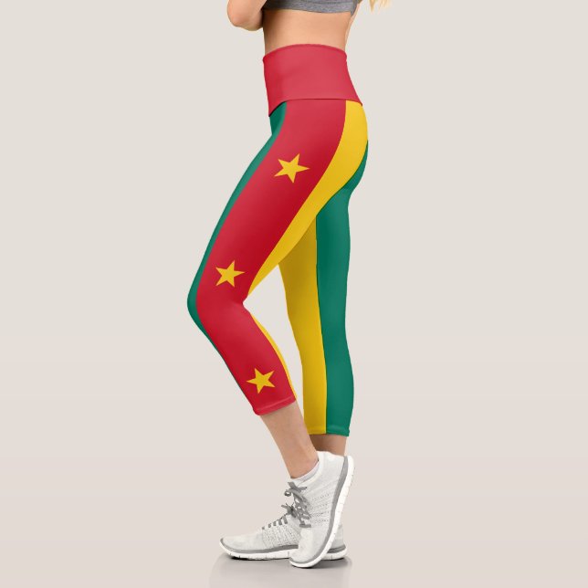 Patriotic Kamerun Flag Capri Leggings (Links)