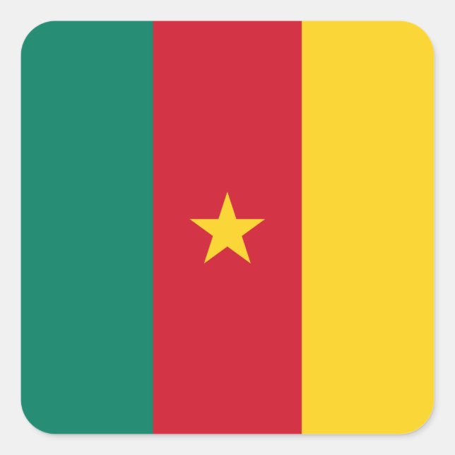 Patriotic Kamerun Flag Quadratischer Aufkleber (Vorderseite)