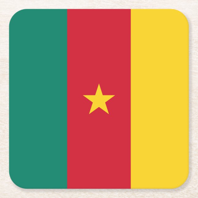 Patriotic Kamerun Flag Rechteckiger Pappuntersetzer (Vorderseite)